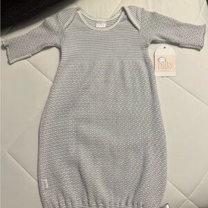 Paty Inc Grey Lap Shoulder Gown 3months